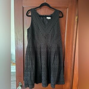 LOFT black lace eyelet mini dress!!!
